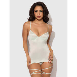 ZOE OIL SLICK WRAP GARTER CHEMISE SET